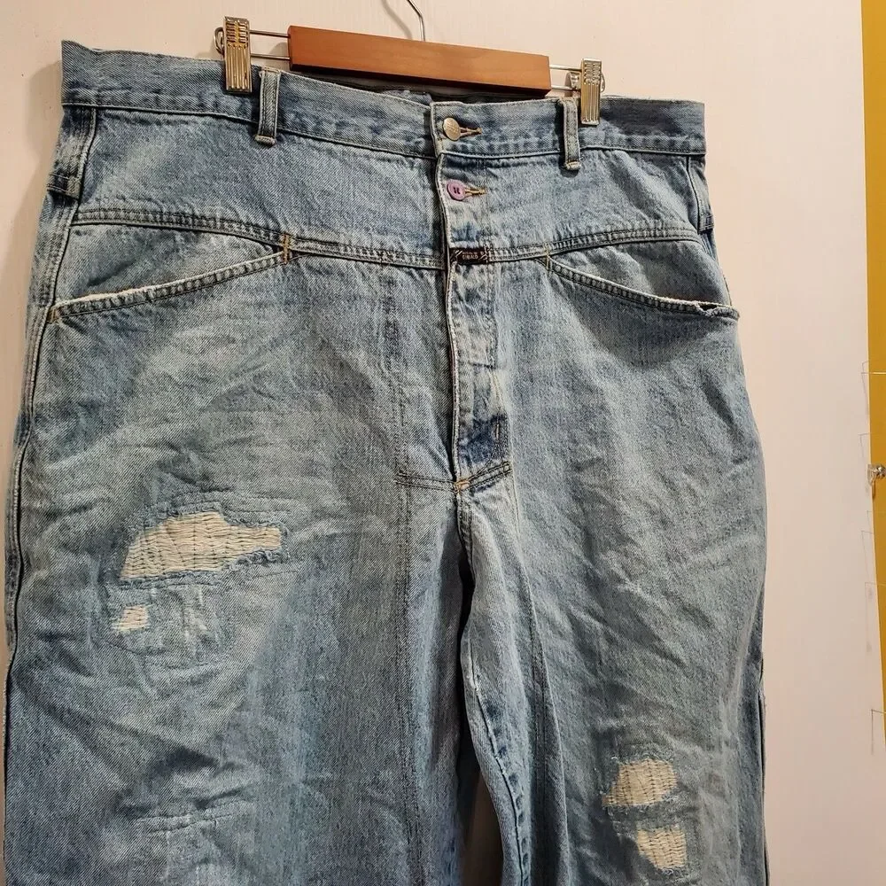 Marithe Francois Girbaud Vtg Y2K Denim Jeans Men's 36x31 light distressed